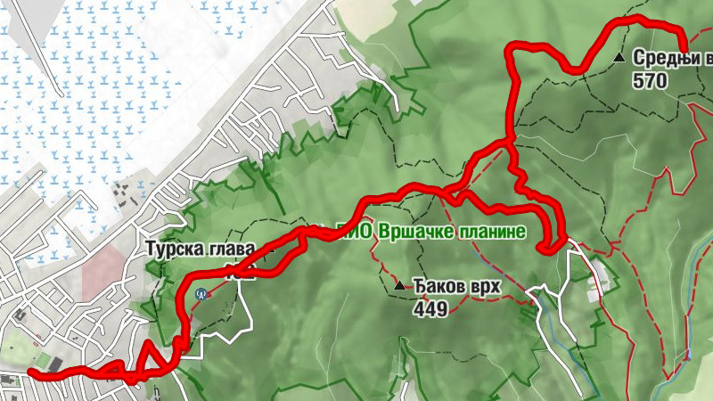 Вршац - Турска глава - Лисичија глава - Планинарски дом „Широко било“