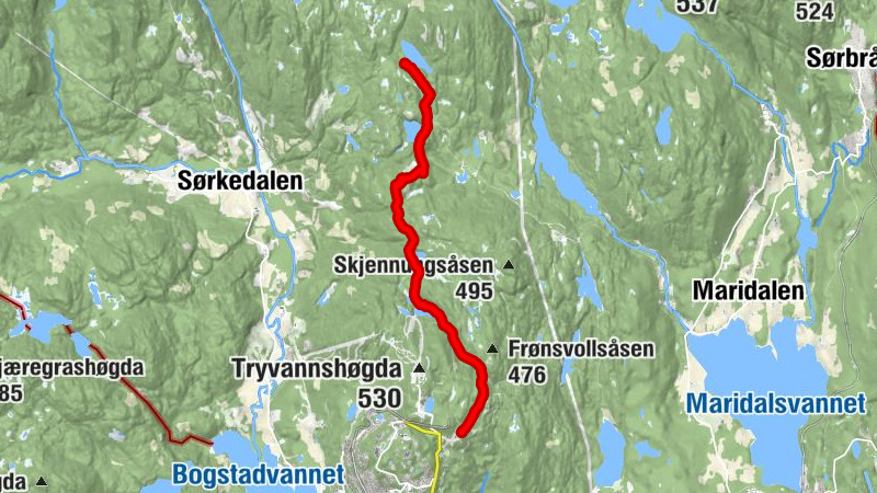 Marka - Heggehullet - Nordmarkskapellet - Kobberhaughytta