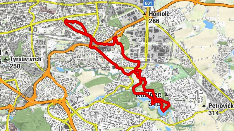 Praha - Strašnice - Kozinec - Hostivař