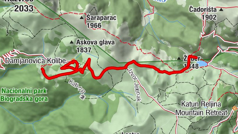 Damjanovića Kolibe - Svatovsko groblje - Tutića katun