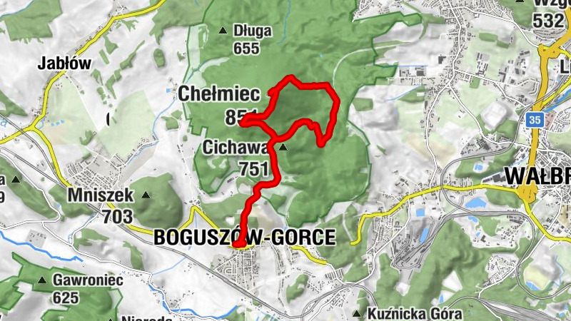 Boguszów - Chełmiec Mały - Chełmiec - Kościół pw. Trójcy Świętej