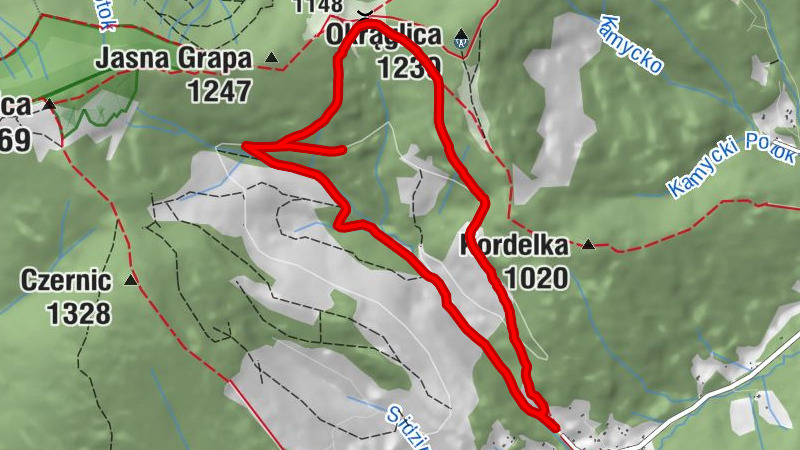 Skawica - Kucałowa Przełęcz - Schronisko PTTK na Hali Krupowej - Sidzina