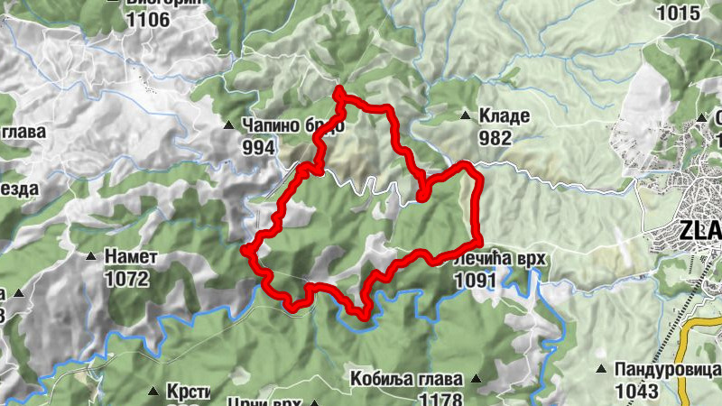 Бранешци - Лечића врх - Ђапино брдо - Семегњево