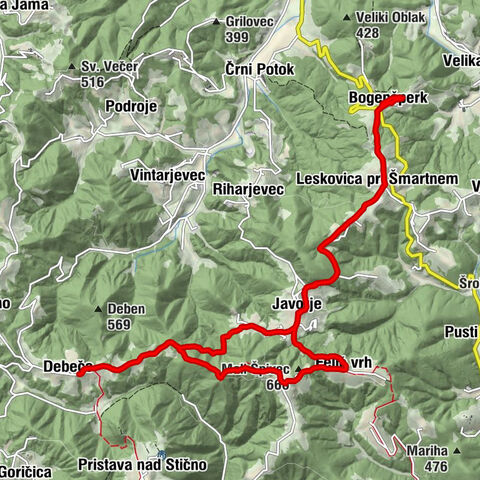 Bogenšperk - Osrenca - Mali Špivec - Felič vrh