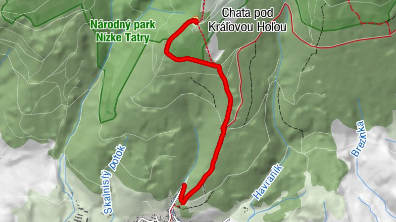 Šumiac - Chata pod Kráľovou Hoľou - Predné sedlo