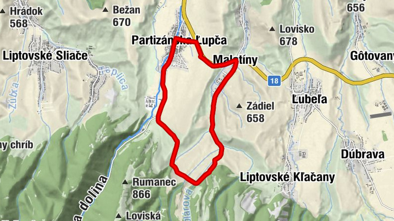 Malatíny - Vyšné Malatíny - Kostol sv. Matúša - Stredné Malatíny