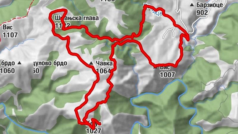 Доње Село - Вис - Чавка - Шмањска глава