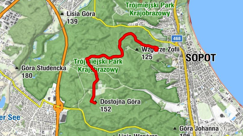 Przylesie - Dostojna Góra - Gręzowo - Sopot