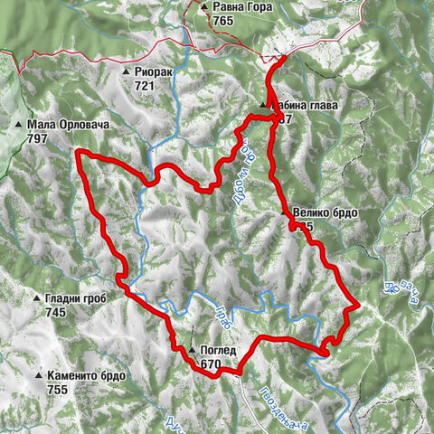Бабина глава - Велико брдо - Рудине - Коштунићи