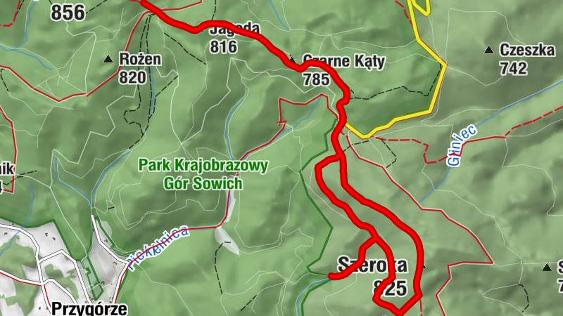 Grodziszcze - Czarne Kąty - Jagoda - Szeroka
