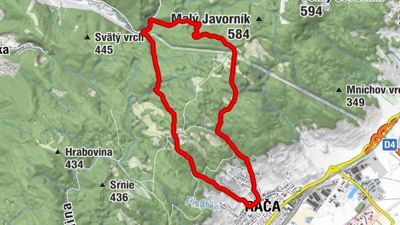 Rača - Kaplnka sv. Jána Pavla II. - Hrubý Hajdúch - Horská chata Klinec