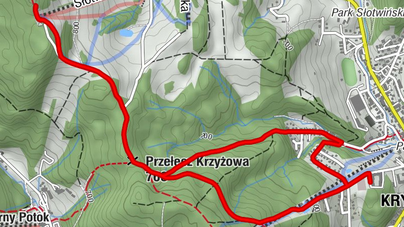 Krynica-Zdrój - Przełęcz Krzyżowa