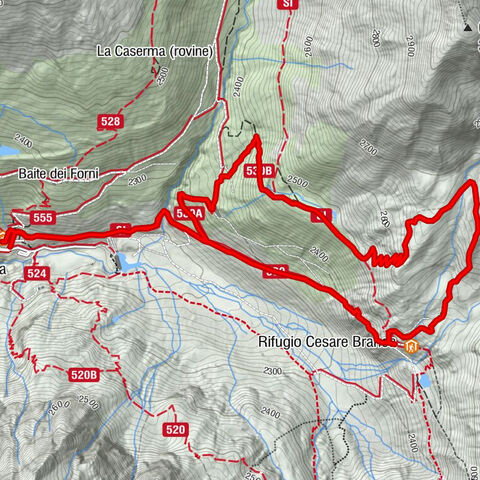 Sendero de las trincheras desde Malga dei Forni y Valle delle Rosole