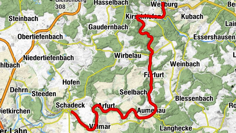 Ruta en kayak por el Lahn de Weilburg a Runkel (incluido túnel para barcos)