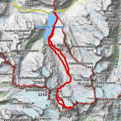 Großer Piz Buin (3.312m), Normalweg 2019 über Ochsentaler Gletscher