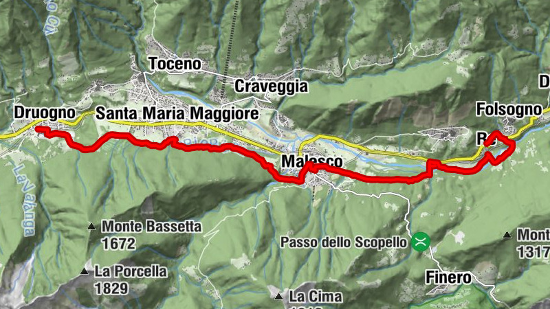 Vigezzo Bike Land: el carril bici y peatonal Druogno-Re 'Pineta