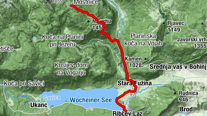 Lake Bohinj - Mostnica Schlucht - Planina Krstenica