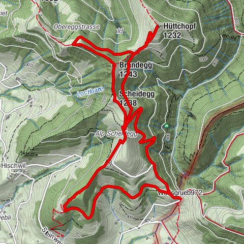 Alp Scheidegg, Hüttchopf, Brandegg Rundwandedrung