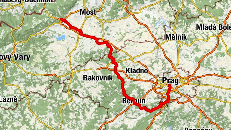 Von Komotau nach Prag