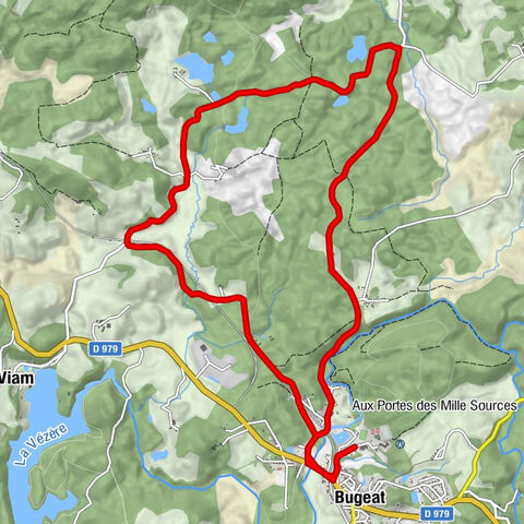 Family cycling route trough the heights of Bugeat