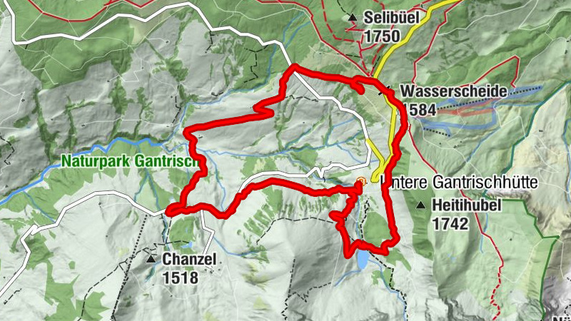Wasserscheide - Gantrisch Seeli
