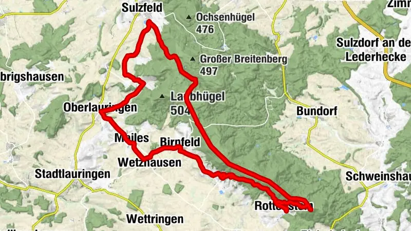 E-MTB Tour auf dem Rennweg in den Hassbergen.