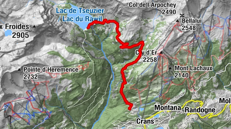 Bisse du Ro, Tseuzier–Crans-Montana