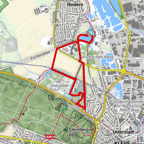 Forstgarten-Route in Kleve