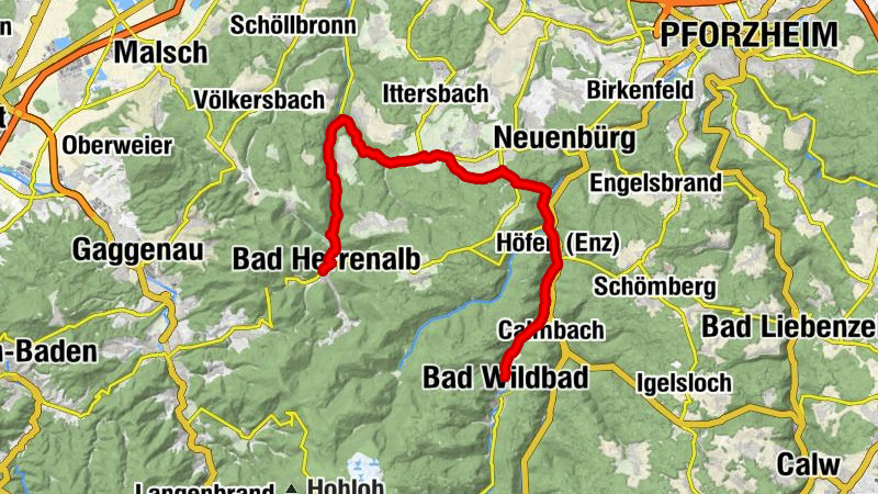 Tour nach Bad Wildbad über die Schwanner Warte (KONUS)
