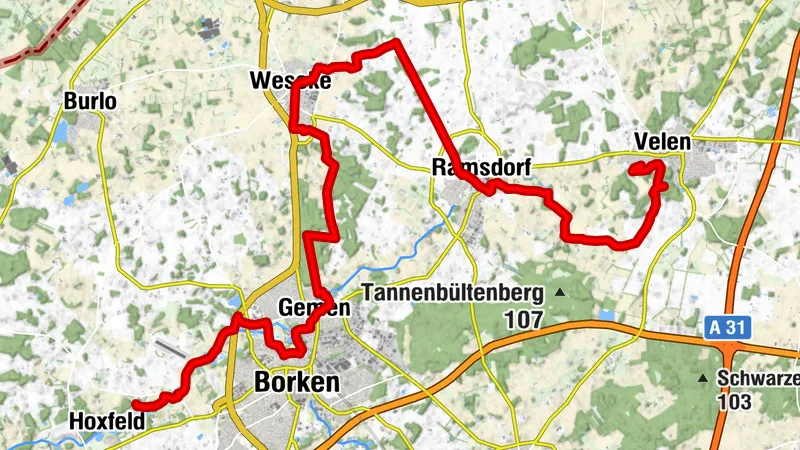 Etappe 1 Hohe Mark RadRoute