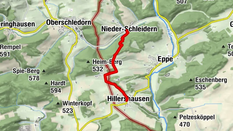 Zugangsweg Sauerland-Höhenflug: Von Hillershausen zum Sauerland-Höhenflug