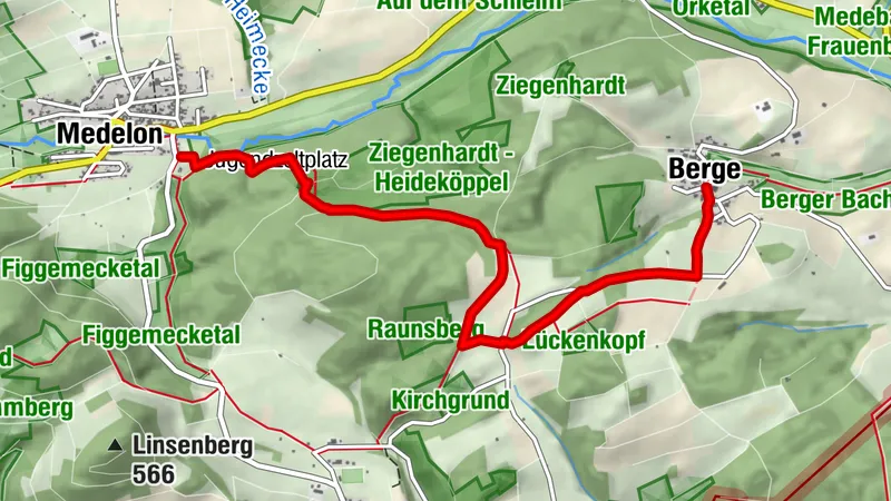 Zugangsweg Sauerland-Höhenflug: Von Berge zum Sauerland-Höhenflug