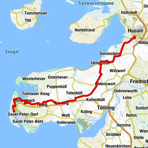 Nordseeküsten-Radweg Etappe 15 - St. Peter-Ording bis Husum