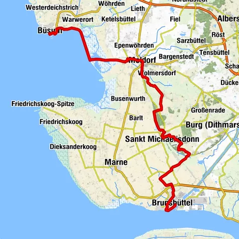 Nordseeküsten-Radweg Etappe 13 - Brunsbüttel bis Büsum