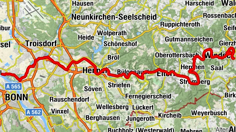 Radweg Sieg: Fluss-Radweg - von Windeck bis zur Mündung