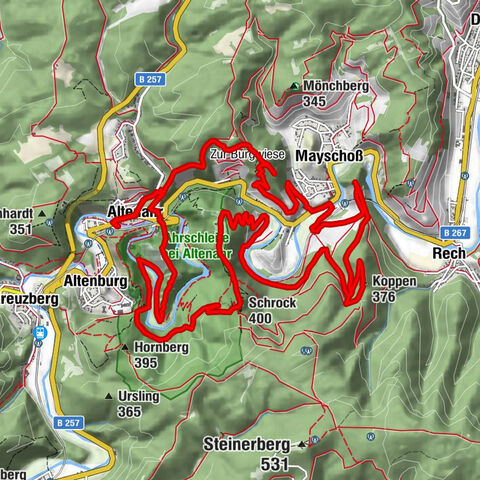 Ahrtal alpin: von Altenahr über Mayschoss, Saffenburg Teufelsley, Engelslei, Burg Are