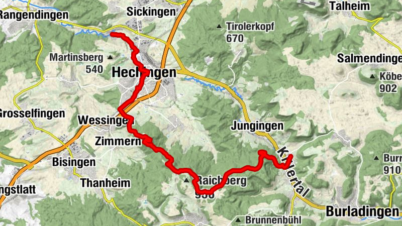 Hohenzollernweg - Etappe 3 - von Hechingen-Stein nach Burladingen-Killer