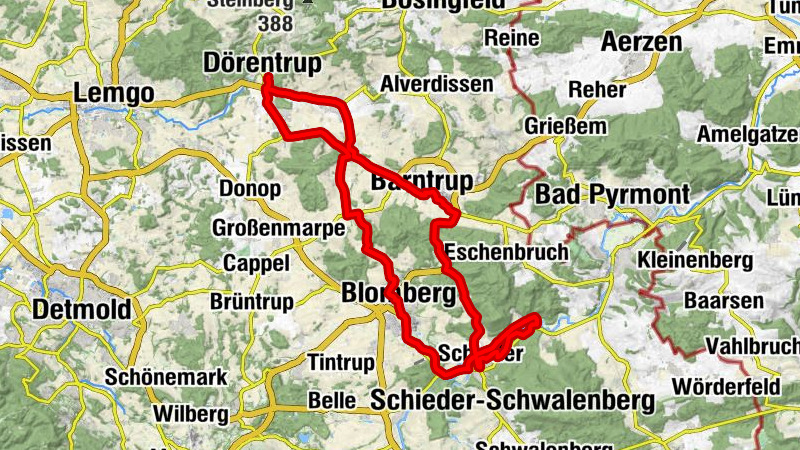 Digitale Radroute Blomberg - Schiedersee