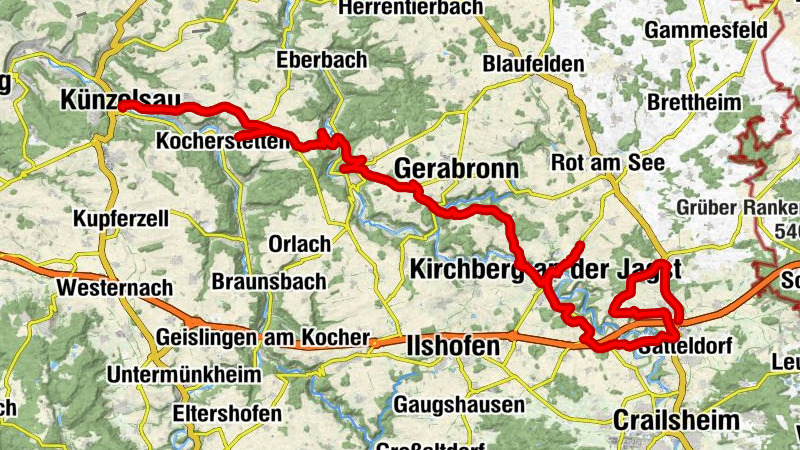 Autorundreise Hohenlohe: Jagsttal: Langenburg- Kirchberg  Künzelsau - Schloß Stetten - Langenburg - Kirchberg - Gaggstatt - Wallhausen - Gröningen