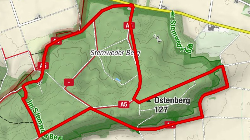 Stemweder Berg Wanderwege - Ostenberg Schleife