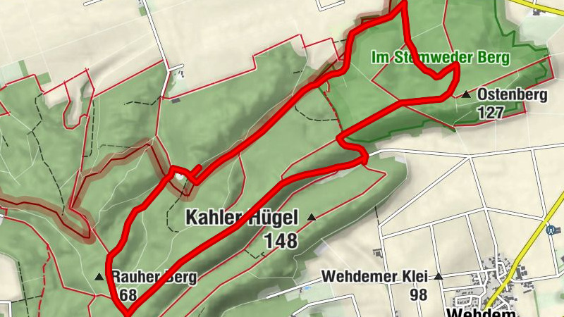 Stemweder Berg Wanderwege - Vier Berge-Schleife