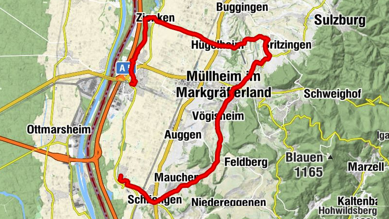 Rundwanderweg über Hügelheim, Müllheim und Steinenstadt