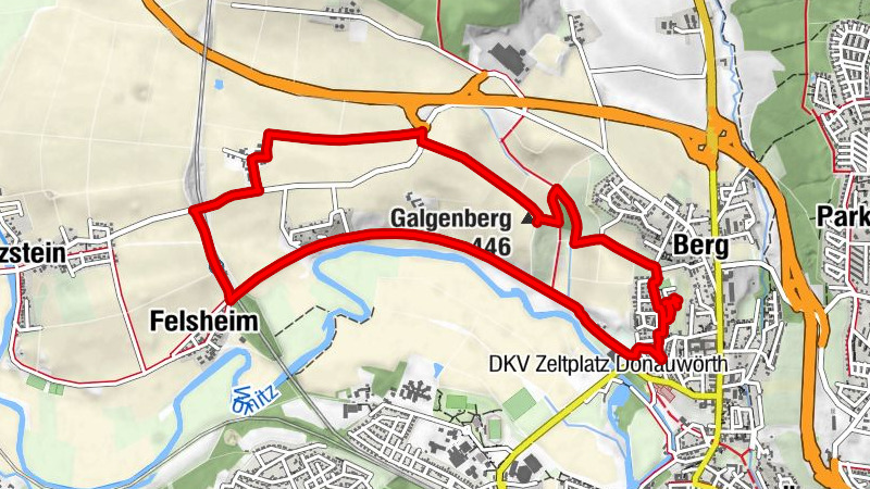 Donauwörth Gehen am Morgen bei Sonnenaufgang