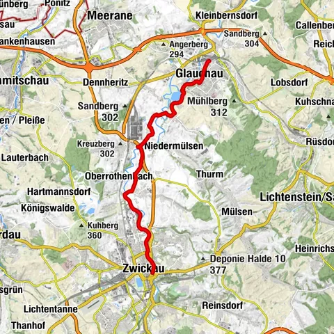Lutherweg Sachsen von Glauchau nach Zwickau