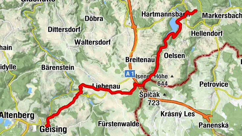 Auf dem E3 durch die Sächsische Schweiz - Etappe 1: Von Geising nach Augustusberg