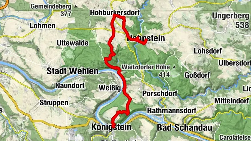 Auf dem E3 durch die Sächsische Schweiz - Etappe 4: Von Königstein nach Hohnstein