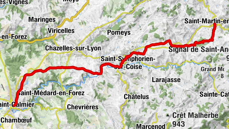Chemin de Saint Jacques de Compostelle - Etape 3 - Saint-Martin-en-Haut / Saint Galmier