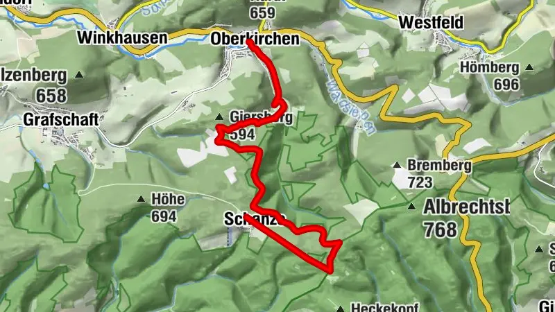 Von Schanze nach Oberkirchen (ÖPNV-Tour)