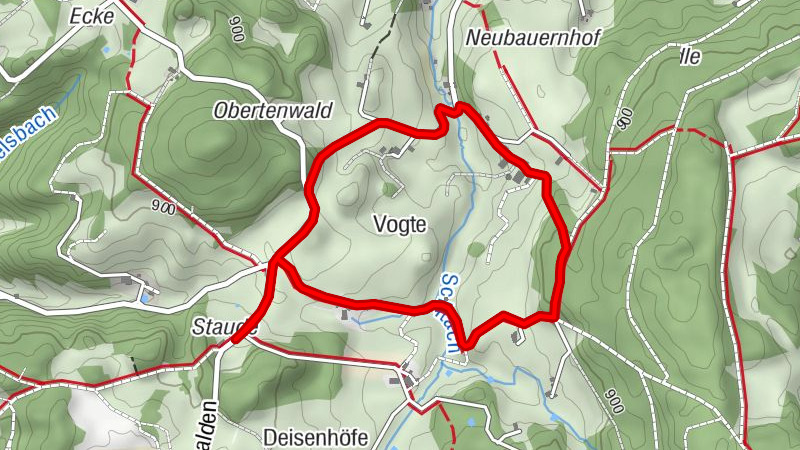 Spaziergang von der Staude durch den Scheuerlewald