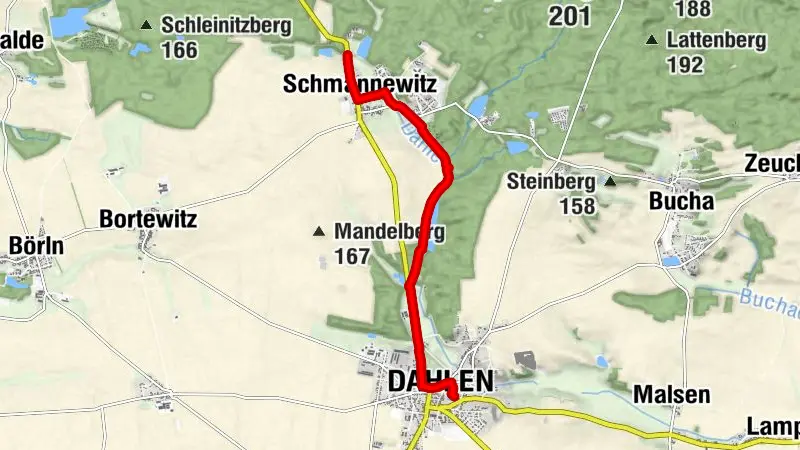 Lutherweg Sachsen - Zuwegung von Dahlen nach Schmannewitz